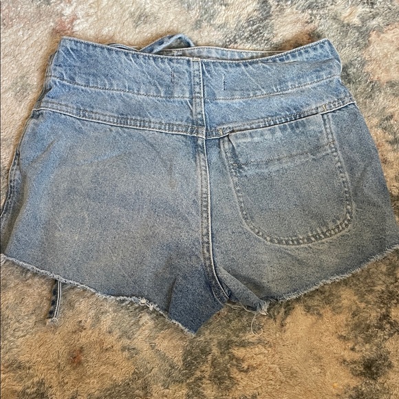 We The Free Light Blue Jean Wrap Shorts - Picture 3 of 4